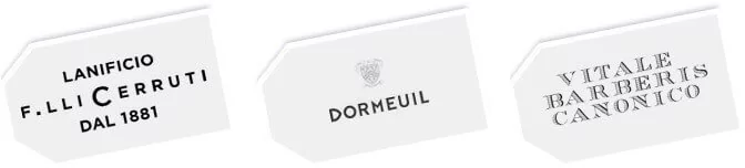 Les tissus de nos costumes haut de gamme Marques Lanificio F.lli Cerruti, Dormeuil, Vitale Barberis