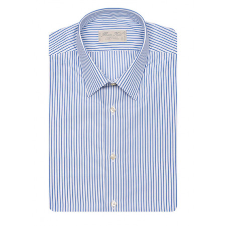 Chemise Homme Rayée Prime Fit Taille 16 UK - Col Business, Manches Doubles Poignets, Neuf Avec étiquettes